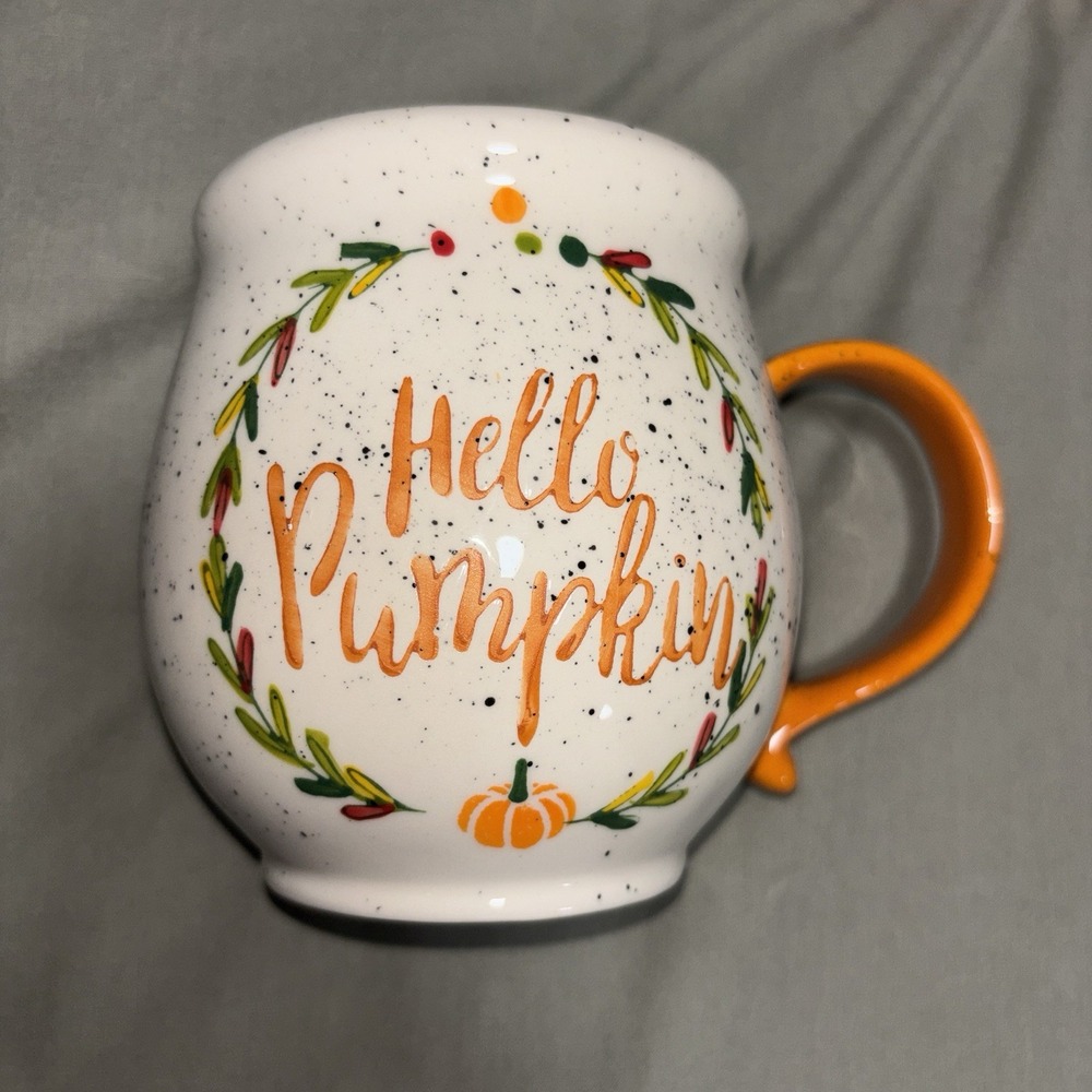 TAG Stoneware Speckled Beige Coffee Mug, Pumpkin, Fall